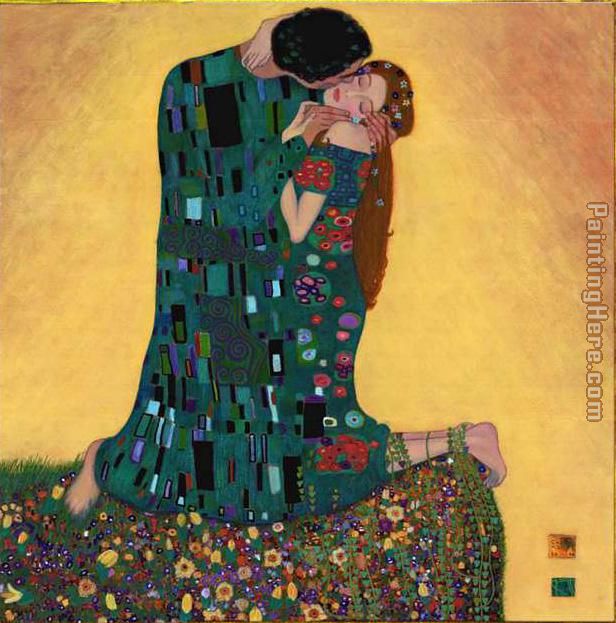 Kiss II painting - Gustav Klimt Kiss II art painting